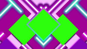 Green shapes and Glowing neon color lines. Abstract background with motion graphic. video