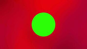 movimiento gráfico con verde circulo animando en rojo degradado antecedentes video