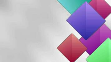 Modern Abstract white background design with layers of shapes a colorful transparent material in triangle and squares shapes video