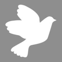 White dove on a gray background, vector. vector