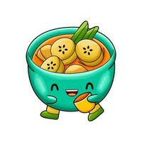 banana compote cute character illustration vector