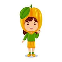 girl kids star fruit character vector