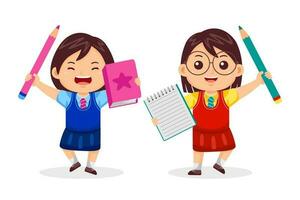 Kids Back to School Vector Illustration