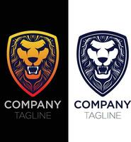 lion shield logo vector