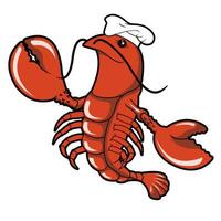 LOBSTER CHEF MASCOT vector