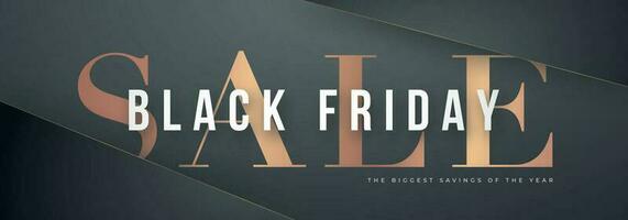 Black Friday Luxury horizontal banner. vector