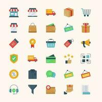 Shopping and ecommerce icon set vector