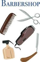 Barbershop hair stylist tools vector illustration