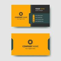 Business Card simple Modern Orange and Gray mixed color minimal design. Professional Visiting Card Double sided flat Template. Corporate Stationery Design  business card for business and personal use. vector