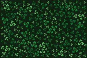 st patricks irish green leaf seamless pattern on dark green background vector