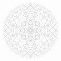 Gray mandala on white isolated background. Mandala with floral patterns. Yoga template vector