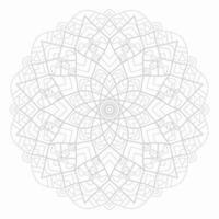 Gray mandala on white isolated background. Mandala with floral patterns. Yoga template vector