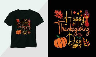 Thanksgiving Day design with turkey and summer fall colors perfect for T-shirt and apparel design vector