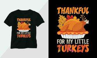 Thanksgiving Day design with turkey and summer fall colors perfect for T-shirt and apparel design vector