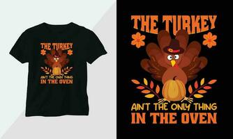 Thanksgiving Day design with turkey and summer fall colors perfect for T-shirt and apparel design vector