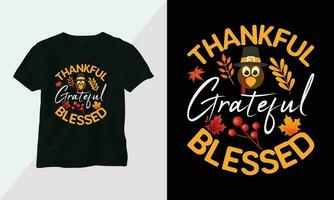 Thanksgiving Day design with turkey and summer fall colors perfect for T-shirt and apparel design vector