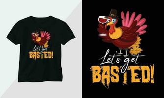 Thanksgiving Day design with turkey and summer fall colors perfect for T-shirt and apparel design vector