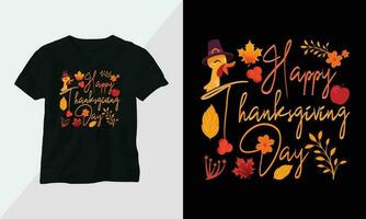 Thanksgiving Day design with turkey and summer fall colors perfect for T-shirt and apparel design vector