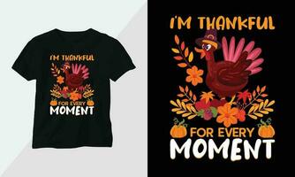 Thanksgiving Day design with turkey and summer fall colors perfect for T-shirt and apparel design vector