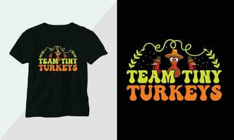 Thanksgiving Day design with turkey and summer fall colors perfect for T-shirt and apparel design vector