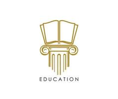 Book and ancient column icon of library and store vector