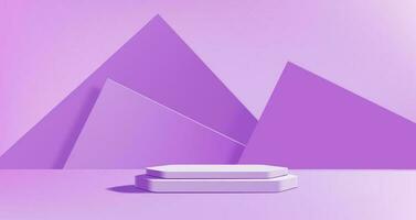 Purple or lavender podium, empty platform backdrop vector