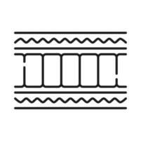 Bed orthopedic mattress with memory foam thin line vector
