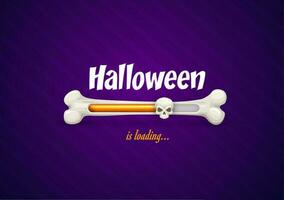 Halloween loading bar with bone and skull status vector