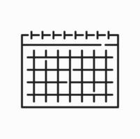 Wall calendar page, checkered paper sheet outline vector