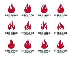 Fire logo collection, set of various flame symbols. suitable for use as food business logos such as bbq, grill, hot and others. vector