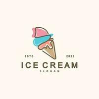 hielo crema logo, vector Fresco dulce suave frío alimento, sencillo minimalista inspiración diseño