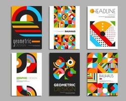 Bauhaus posters with geometric abstract patterns vector