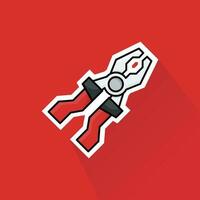 Illustration Vector of Red Pliers in Flat Design