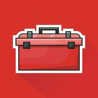 Illustration Vector of Red Toolbox in Flat Design