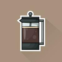 Illustration Vector of French Press in Flat Design