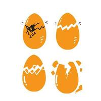 hand drawn doodle broken egg illustration vector isolated