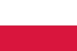 Flag of Poland consists of 2 colors, red and white. vector