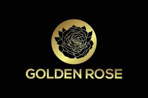 Modern Golden Rose logo design template. vector