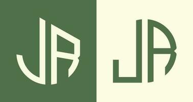 Creative simple Initial Letters JR Logo Designs Bundle. vector