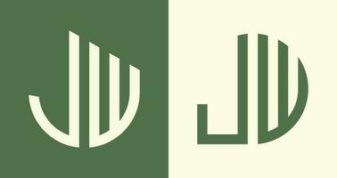 Creative simple Initial Letters JW Logo Designs Bundle. vector