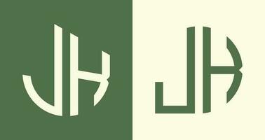creativo sencillo inicial letras jk logo diseños manojo. vector