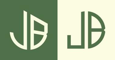 creativo sencillo inicial letras jb logo diseños manojo. vector