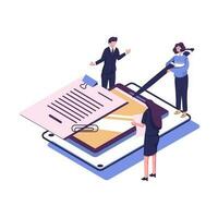 Electronic paper flat style isometric illustration design vector