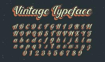 vintage retro vector alphabet font typography typeface design