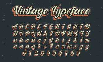 vintage retro vector alphabet font typography typeface design