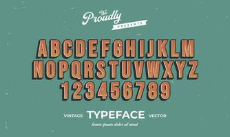 vintage retro vector alphabet font typography typeface design