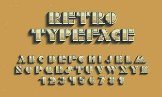 vintage retro vector alphabet font typography typeface design