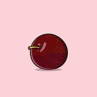 todo Fresco y jugoso rojo ciruela Fruta maduro ciruela Fruta en suave rosado antecedentes vector ilustración