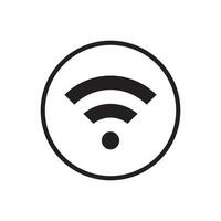 Wifi signal icon vector in circle line. Wireless fidelity network connection symbol concept