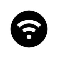 Wifi signal icon vector in circle background. Wireless fidelity network connection symbol concept
